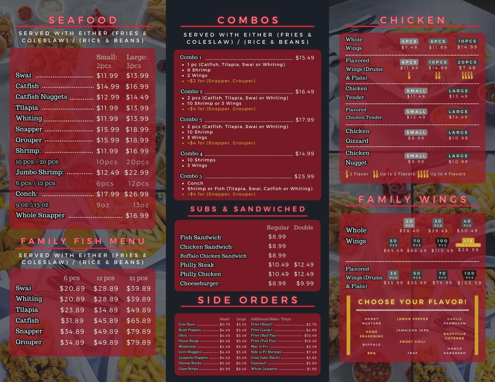 Whale Wings Seafood new menu layout 1